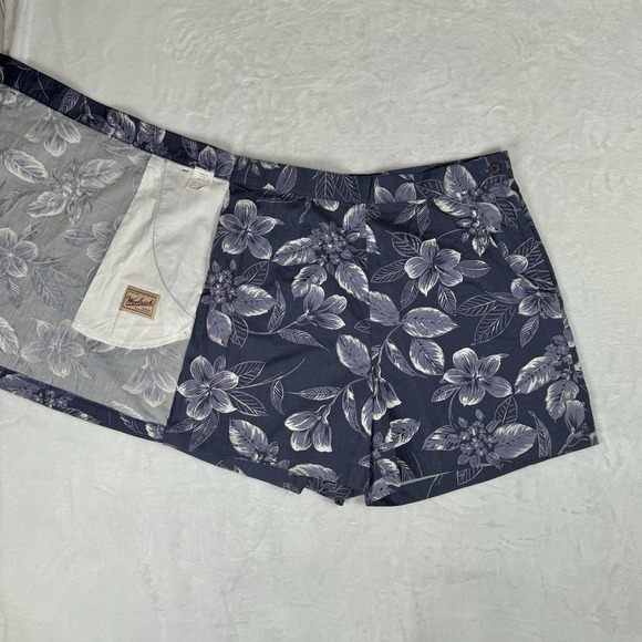 Y2K Woolrich Floral High Rise Wrap Skort Size 14 Skirt‎ Shorts Blue White Cotton - Picture 4 of 12